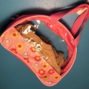 Floral clear pink tote purse